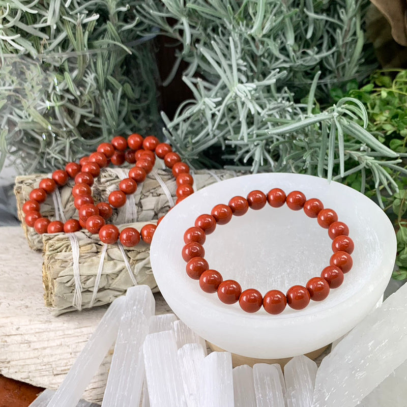 Mala Red Jasper Bracelet With Velvet Pouch