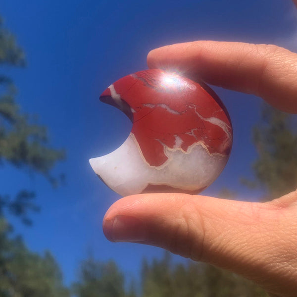 Red Jasper Crescent Moonstones