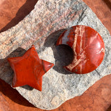 Red Jasper Star + Crescent Moon Set