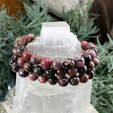 Mala Rhodonite Bracelet With Velvet Pouch