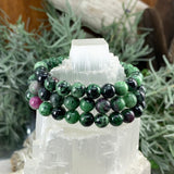 Mala Ruby Zoisite Bracelet With Velvet Pouch