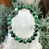 Mala Ruby Zoisite Bracelet With Velvet Pouch