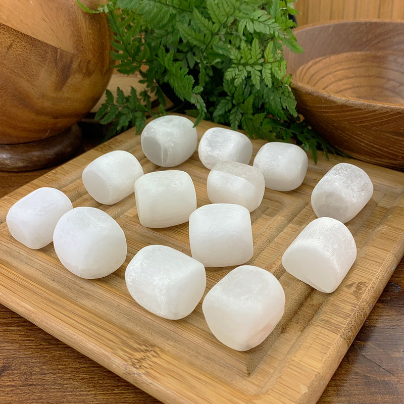 Selenite Tumbled Cube