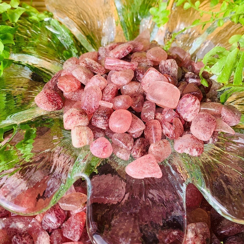 WORKING ON Name? Strawberry Quartz Pebble Stones - tumbledstone