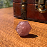 Strawberry Quartz Sacred Geometry Faceted Crystal