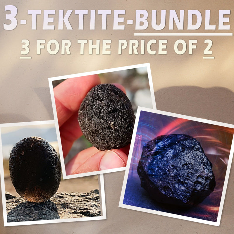 Tektite Specimen - The Only Crystal on the Planet that can Absorb Dark Energy - 3-Tektite-Bundle (3 Tektites) - rawstone