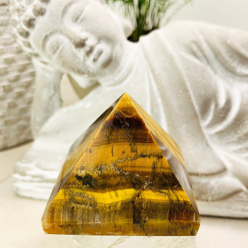 Tiger’s Eye Pyramid - Medium - pyramids