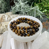 Mala Tiger's Eye Bracelet With Velvet Pouch