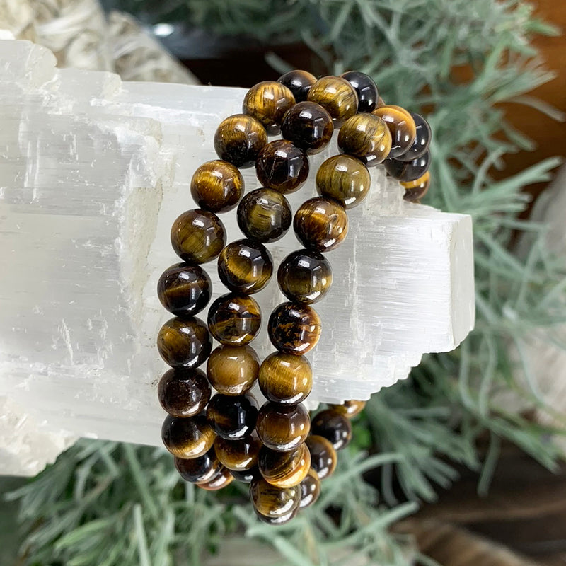 Mala Tiger's Eye Bracelet With Velvet Pouch