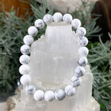 Mala White Howlite Bracelet With Velvet Pouch