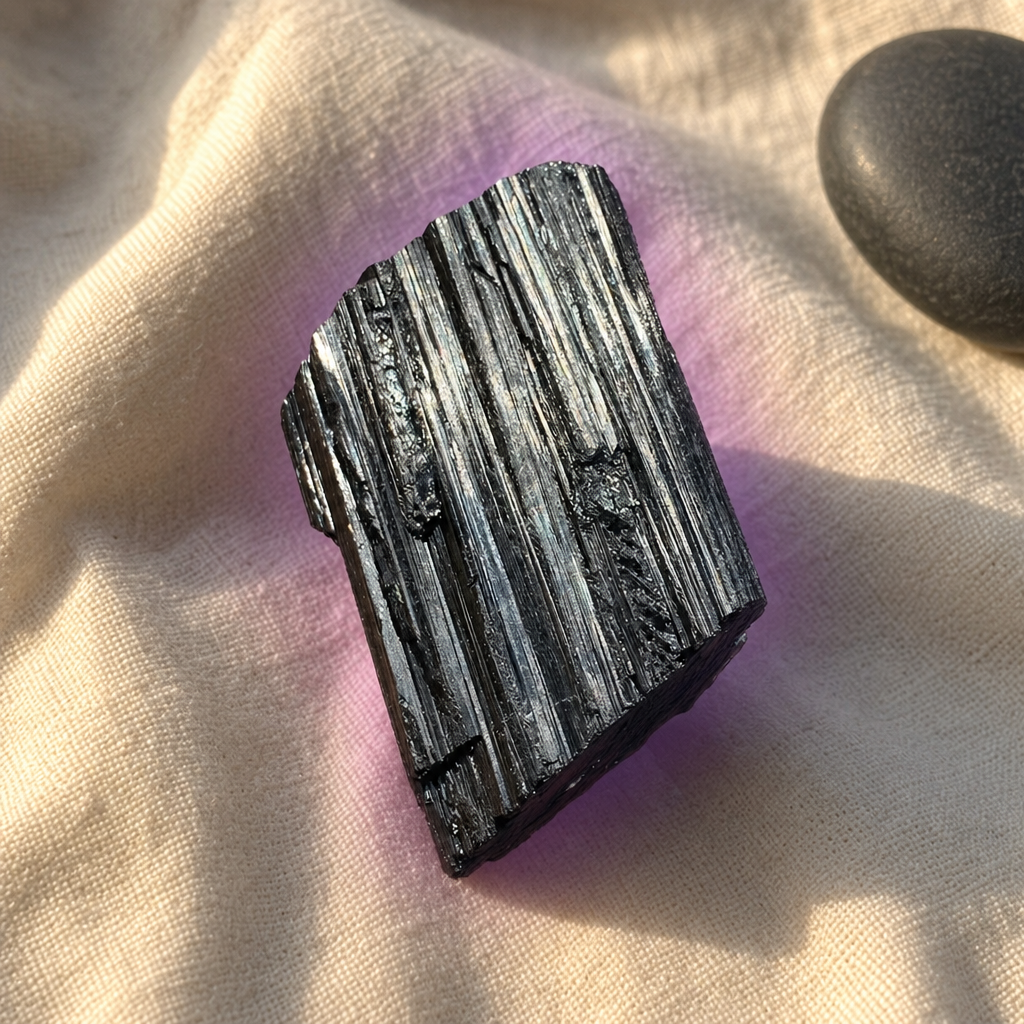 Black Tourmaline chunk close-up