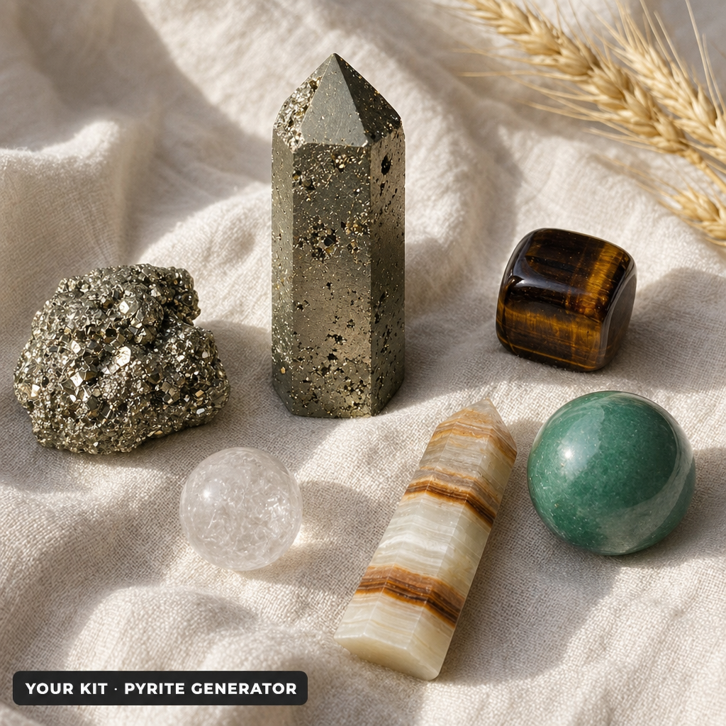 Full Money Magnet Mindset kit with the Pyrite Generator centerpiece