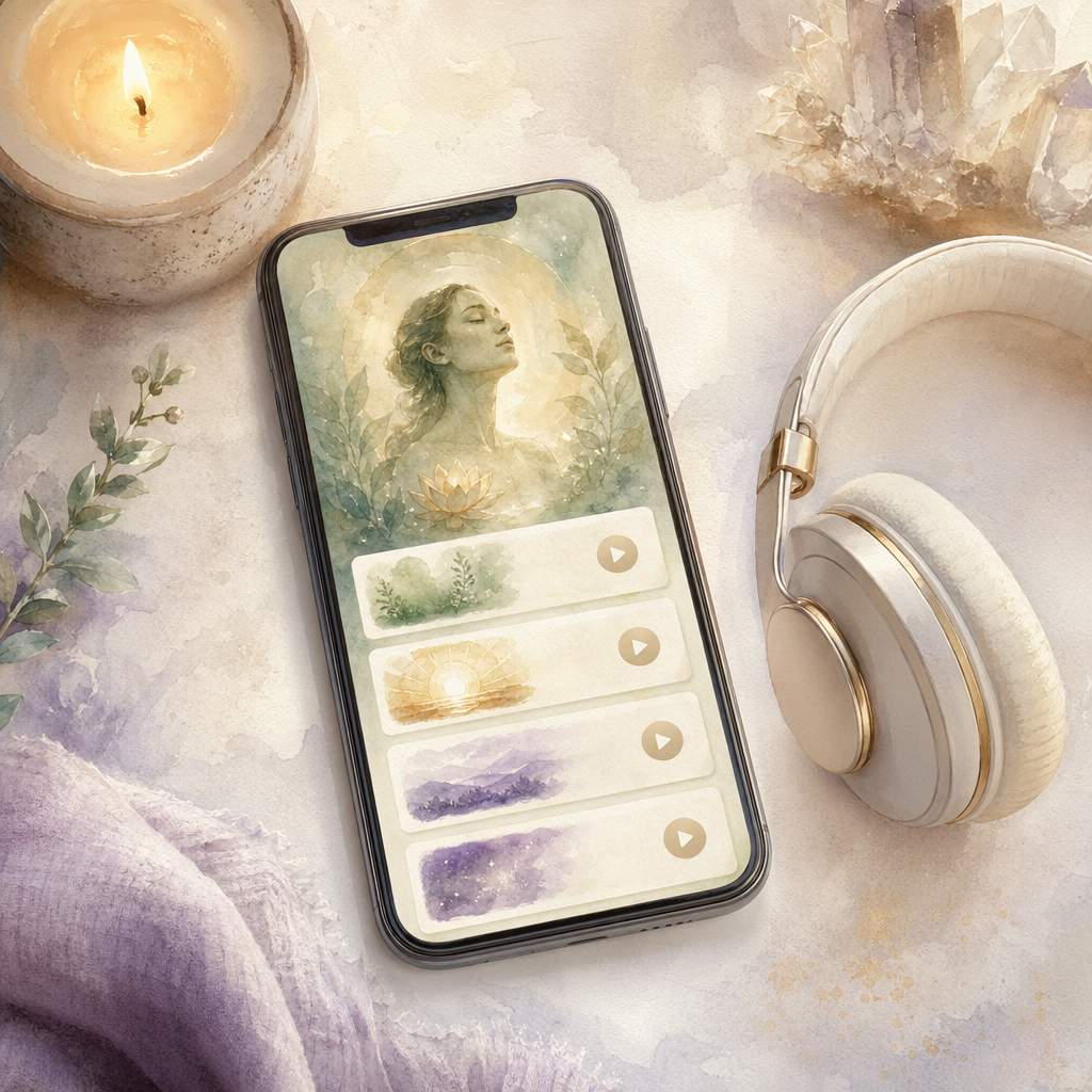 Hypnosis audio player illustration