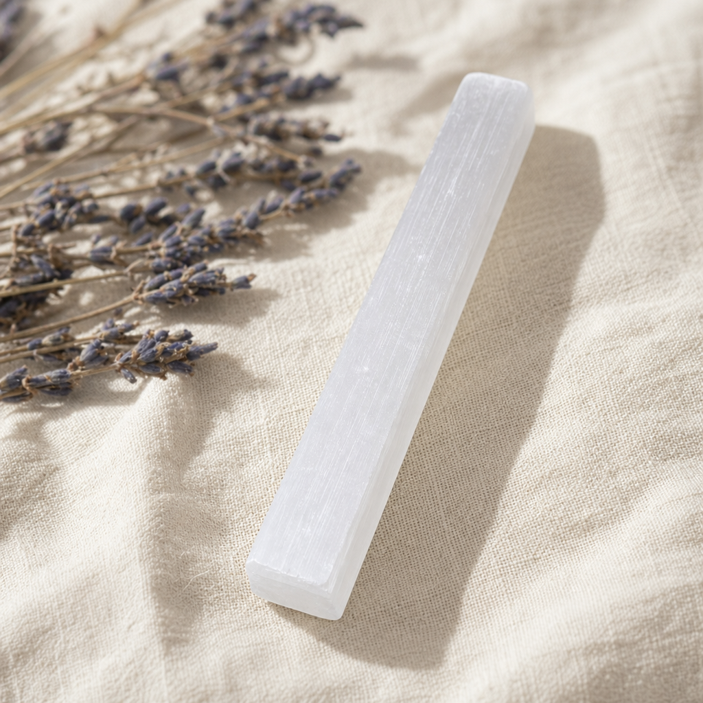 Selenite stick close-up
